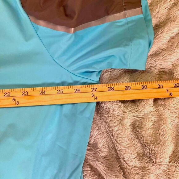 Above The Links Golf Pullover Men 2XL Aqua Gunmetal Half Zip Performance Shirt - Picture 8 of 9